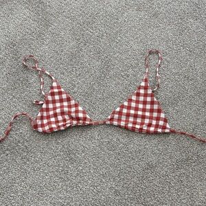 Skatie Red and White Gingham Bikini Top